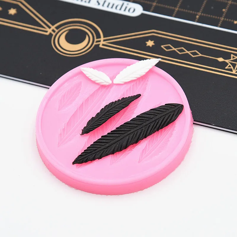 ريشة قالب من السيليكون خفيفة الطين DIY أجنحة الملاك/الشيطان فندان كعكة الديكور الفخار الحرف النمذجة بوليمر كلاي أداة