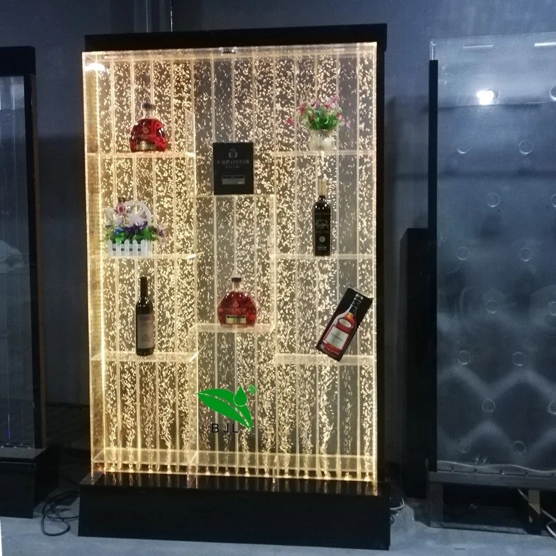 Custom LED permanente Gabinete para Whisky Wine Liquor Cabinet, mobiliário moderno, painel de água bolha, bar prateleira, personalizado