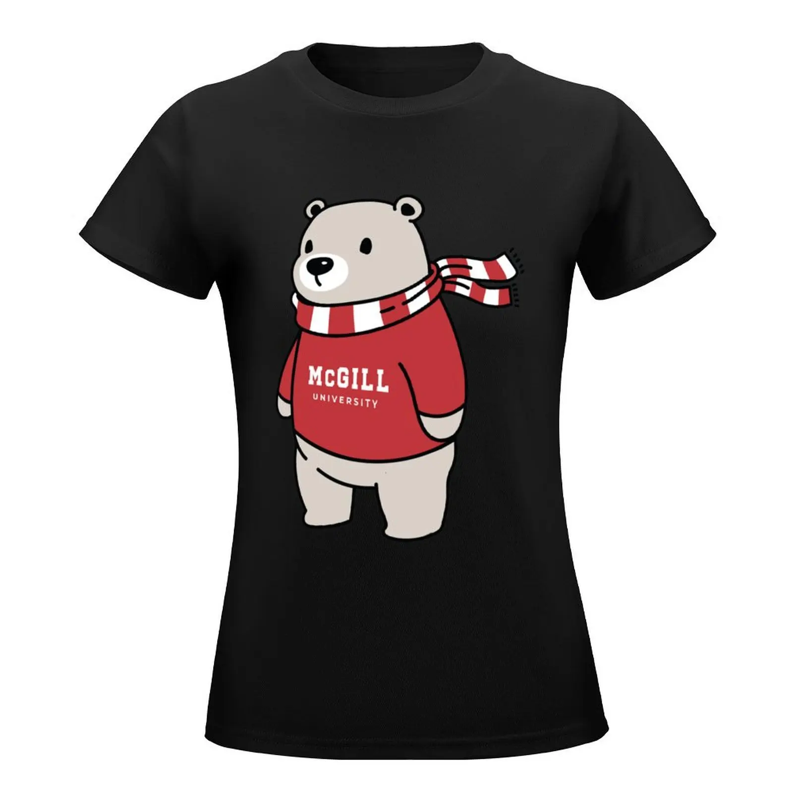 McGill University Bear With Sweater T-Shirt quick-drying new edition customizeds tops for Women