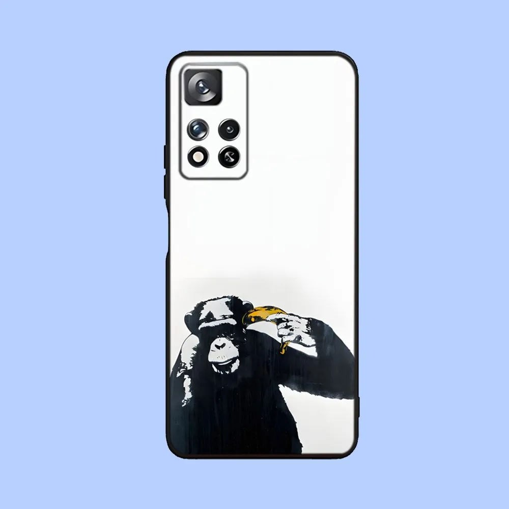 Capa de telefone Street Art Banksy Graffiti, capa preta macia para Samsung Galaxy A13,A21s,A22,A31,A32,A52,A53,A71,A80,A91