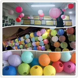 1pc 8Inch 20cm Chinese Round Paper Ball Lampion Hanging Color Wedding Christmas Decoration Paper Lanterns Lampshade Party Decor