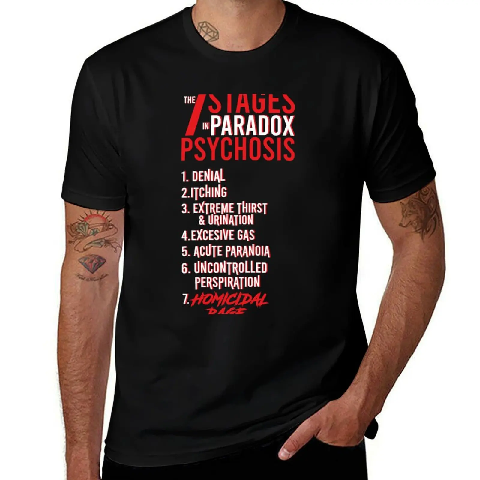 

UMBRELLA ACADEMY 2 THE 7 STAGES IN PARADOX PSYCHOSIS (BLACK) T-Shirt anime tshirt t shirt personalised T-Shirt
