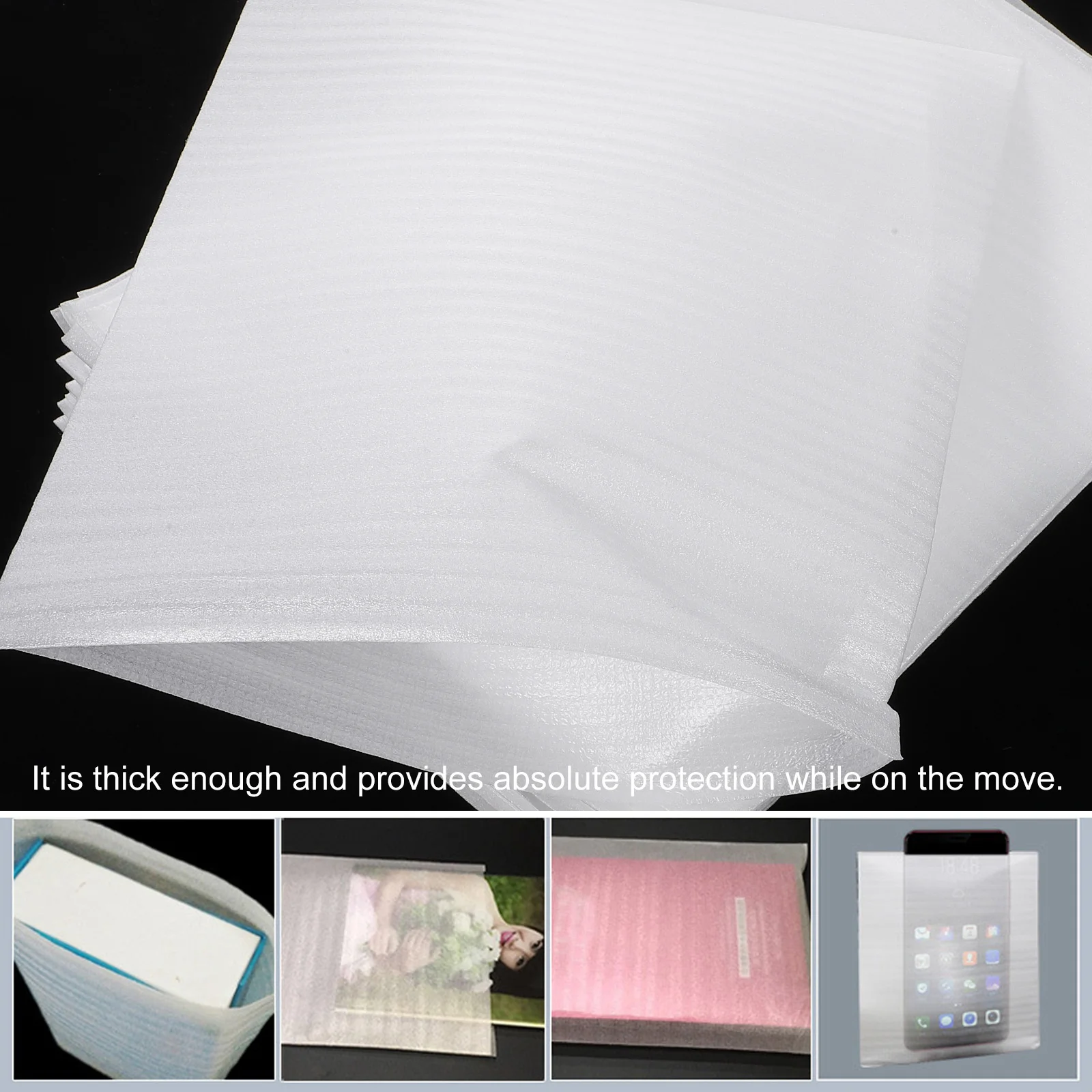 100 Pcs White Dinnerware Wraps Anti-static Cushion Pouches Wrapping Paper Packing Bag