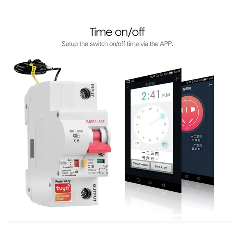 Tuya 40A Wifi Smart Circuit Breaker Automatic Switch Overload Short Circuit Protection For Amazon Alexa Google Home