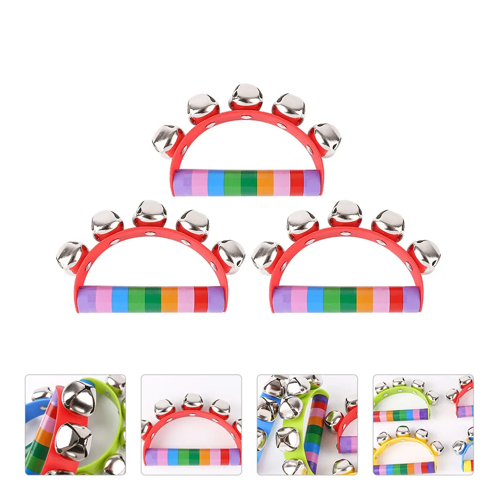 Clochettes en bois pour bébés, 3 pièces, hochet intéressant, jouet créatif pour bébé
