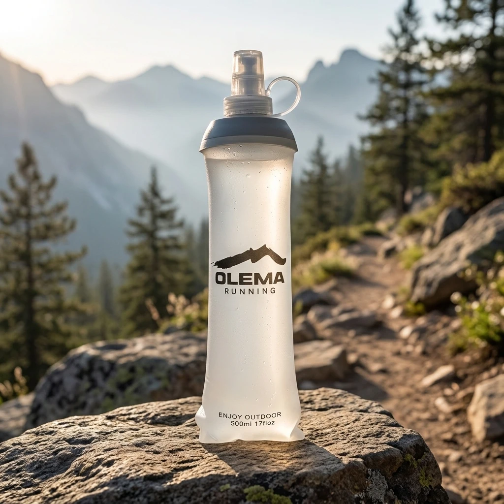 Leakproof Soft Flask Flexible for Running 500ml Collapsible Silicone Water Bottle Portable Hiking Hydration Cup
