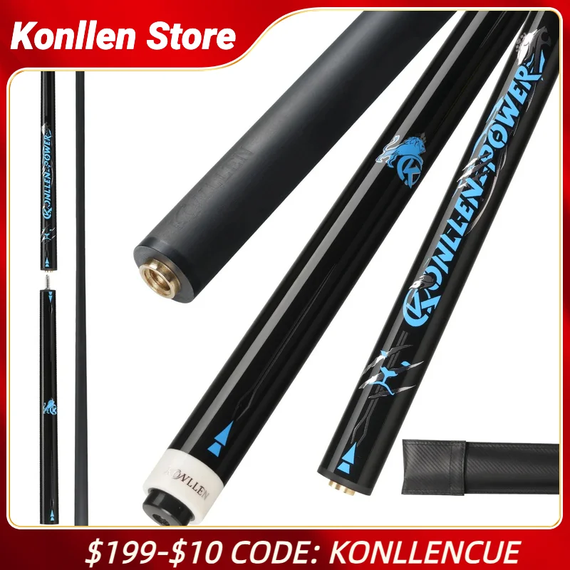 

KONLLEN Heavy Hitter Break Cue Carbon Fiber Break Cue with 12.9mm Tip Punch Cue Billiard Pool Stick (KL-HH Break Cue)