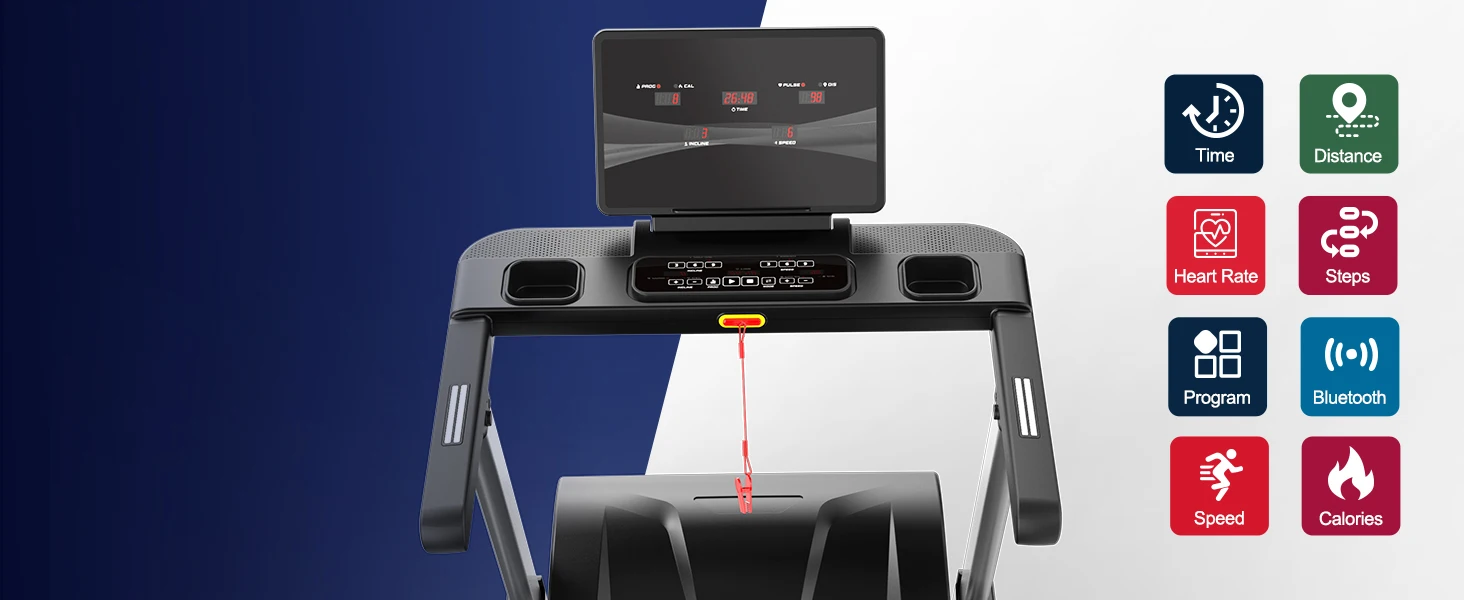 Klappbares Laufband | 18 Stufen automatische Neigung | 18 km/h Höchstgeschwindigkeit | 4,5 PS Motor | Laufband mit 150 kg Tragfähigkeit für Heimfitness – Detail 5