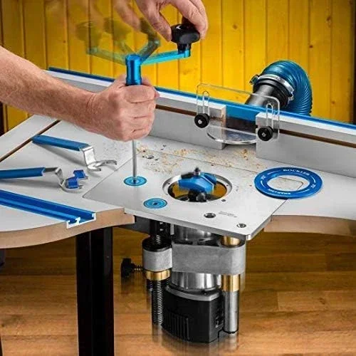 Heißer Verkäufer.Pro Router Lift (8-1/4'' x 11-3/4'' Platte) – Kit inklusive Aluminium-Fräsplatte, Einsatzring. NEU