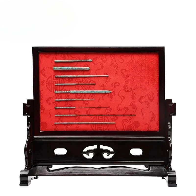 Ancient Chinese model Huangdi nine needles creative solid wood handicrafts acupuncture needle ornament