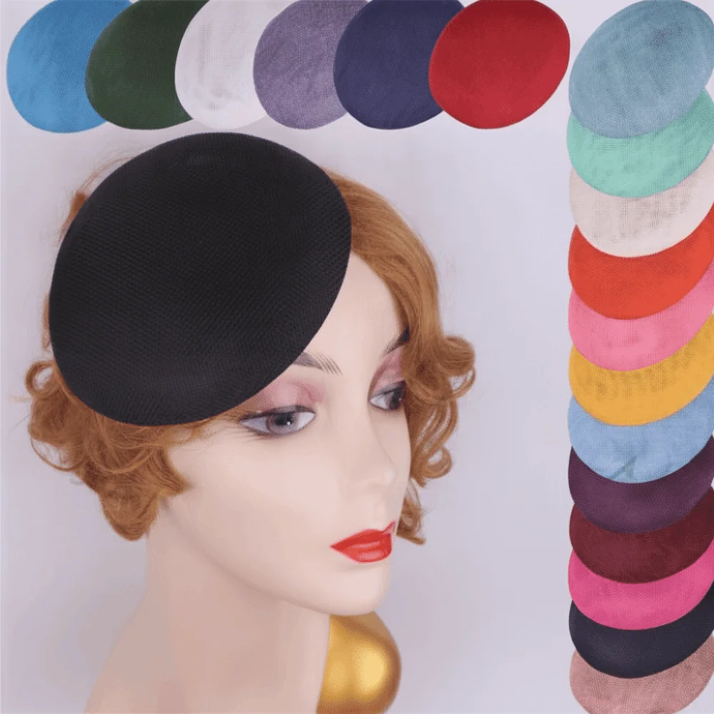 Solid Color Fascinator Base Headpiece Wide Brim Masquerade Top Hat 1920s Hair Accessories Formal Hat Vintage Fascinator Hat