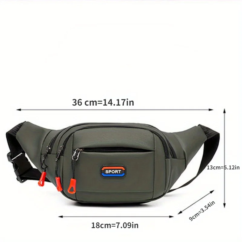 Men\'s Outdoor Sports Waist Bag, Mountaineering & Running Chest Bag, Waterproof Multifunctional Crossbody Bag