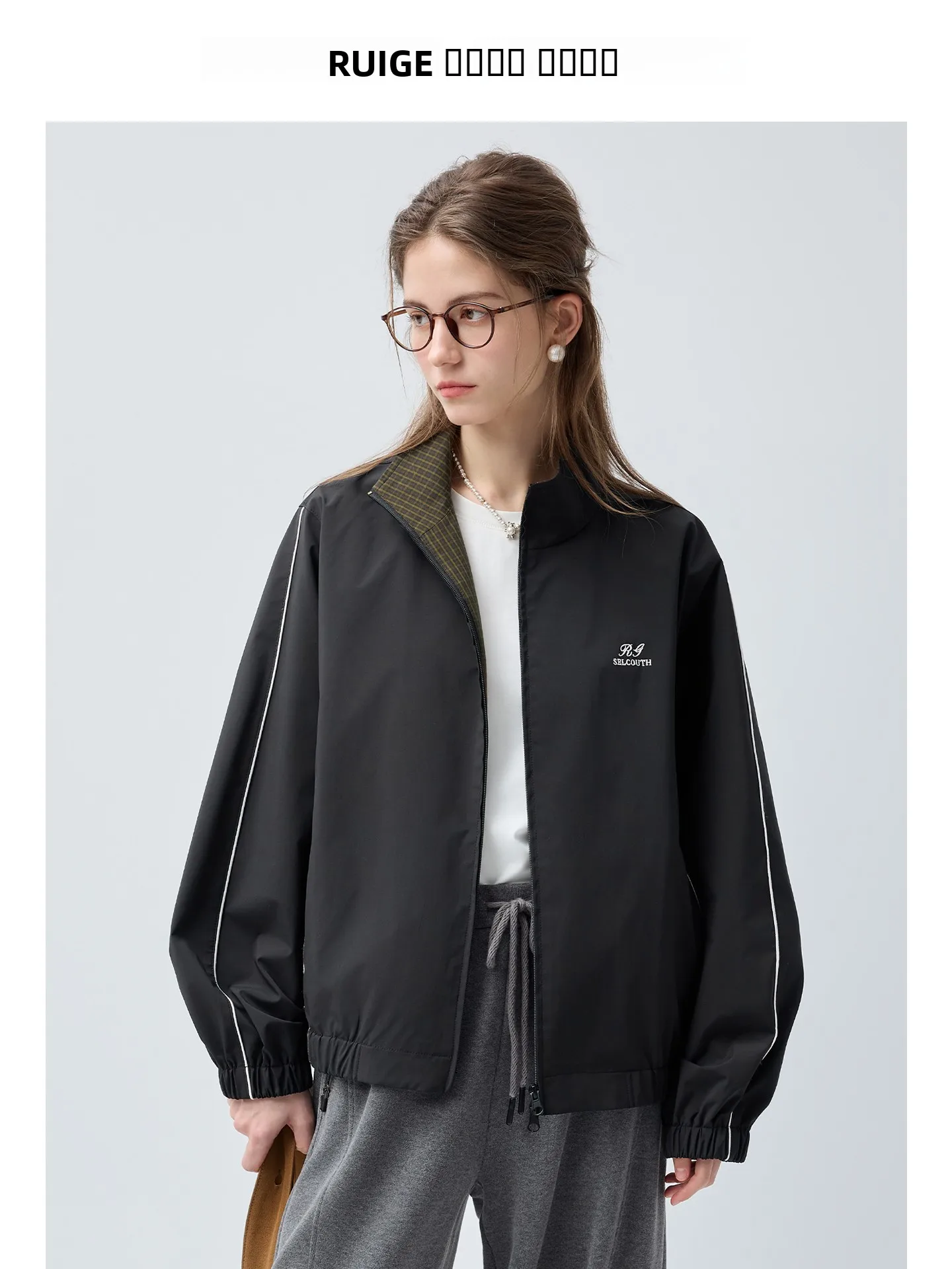 Cappotto casual da donna Rui Plus Size, nuovo modello a quadri, sportivo, snellente, primaverile, vestibilità ampia, taglie forti