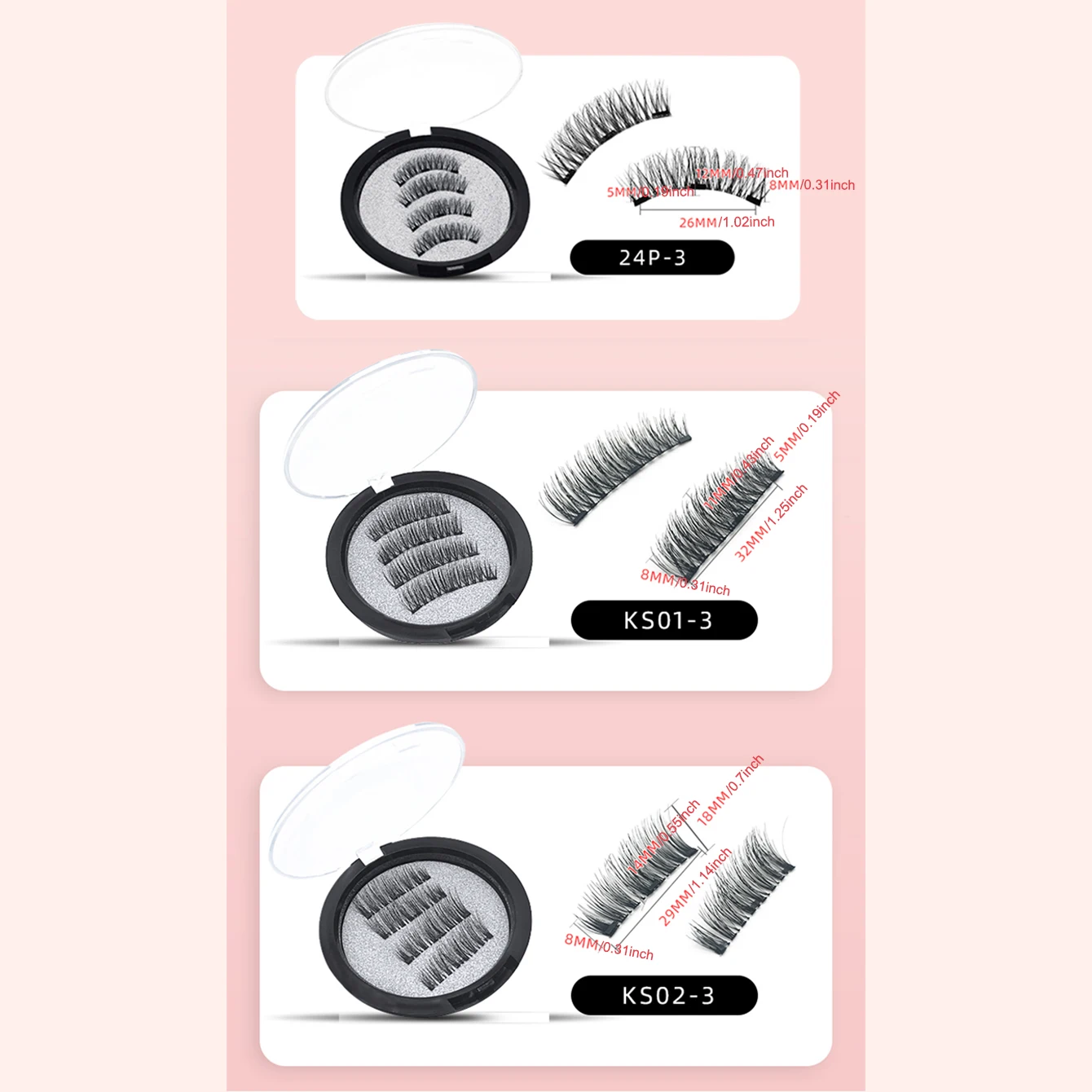 磁気まつげクリップ,磁気接着剤,アイメイク,自然なブレンダー,無料配達