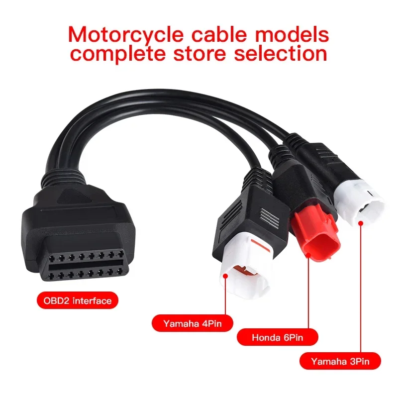 Motorcycle Yamaha 3Pin 4Pin And Honda 6Pin OBD2 Diagnostics Connector Cable For Yamaha Motorbike OBD Extension Cable Adapter