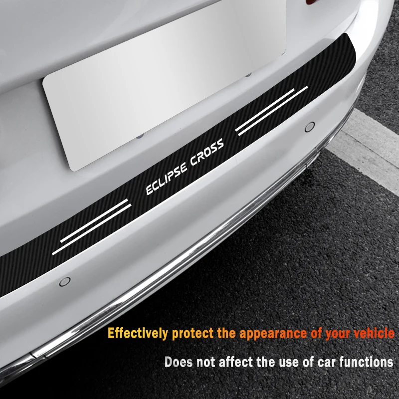 Car Rear Trunk Door Sill Bumper Guard Plate Stickers for Mitsubishi Eclipse Cross GK Carbon Fiber Anti Scratch Protector Decal