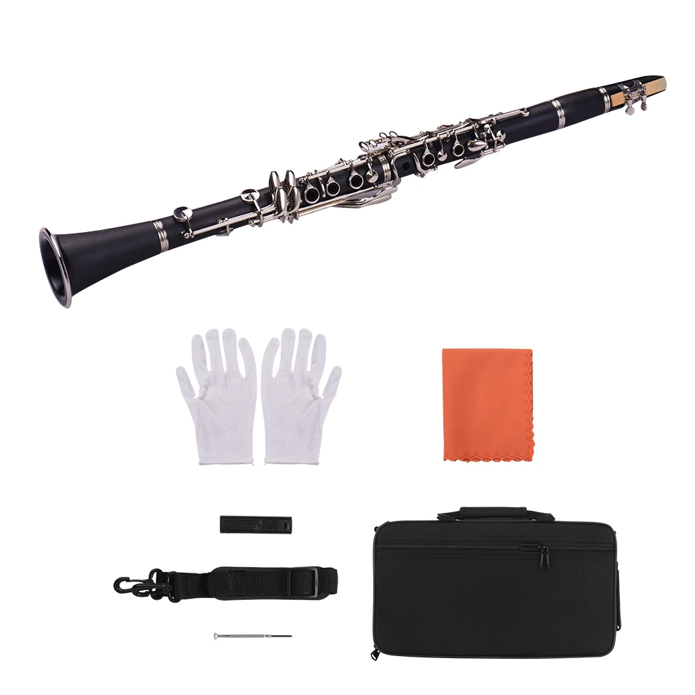 Eb Clarinet 17 Key B-flat Clarinet Abs Material Suitable For Beginners Music Learning Lesson Tool Woodwind Instrument With Parts