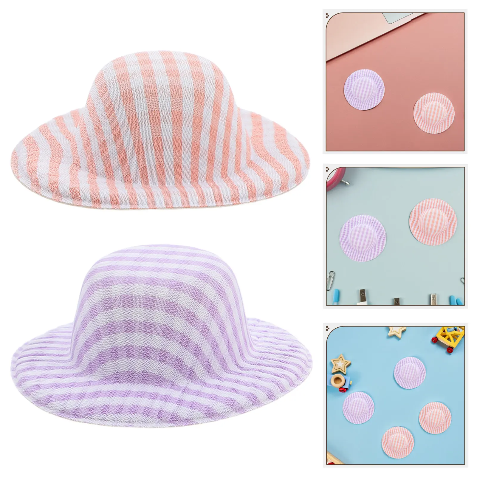 10Pcs Tiny Top Hats Eva Cloth Lightweight Comfortable Mini Formal Hats for Dollhouse DIY Craft Decor Small Top Hat