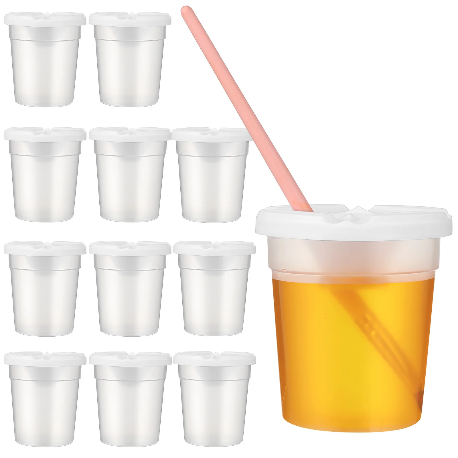 

12 pcs Spill Proof Paint Cups With Lidsreusable Plastic Mixing Cups For Kids Art Classroom Painting Supplies Lightweight Mini