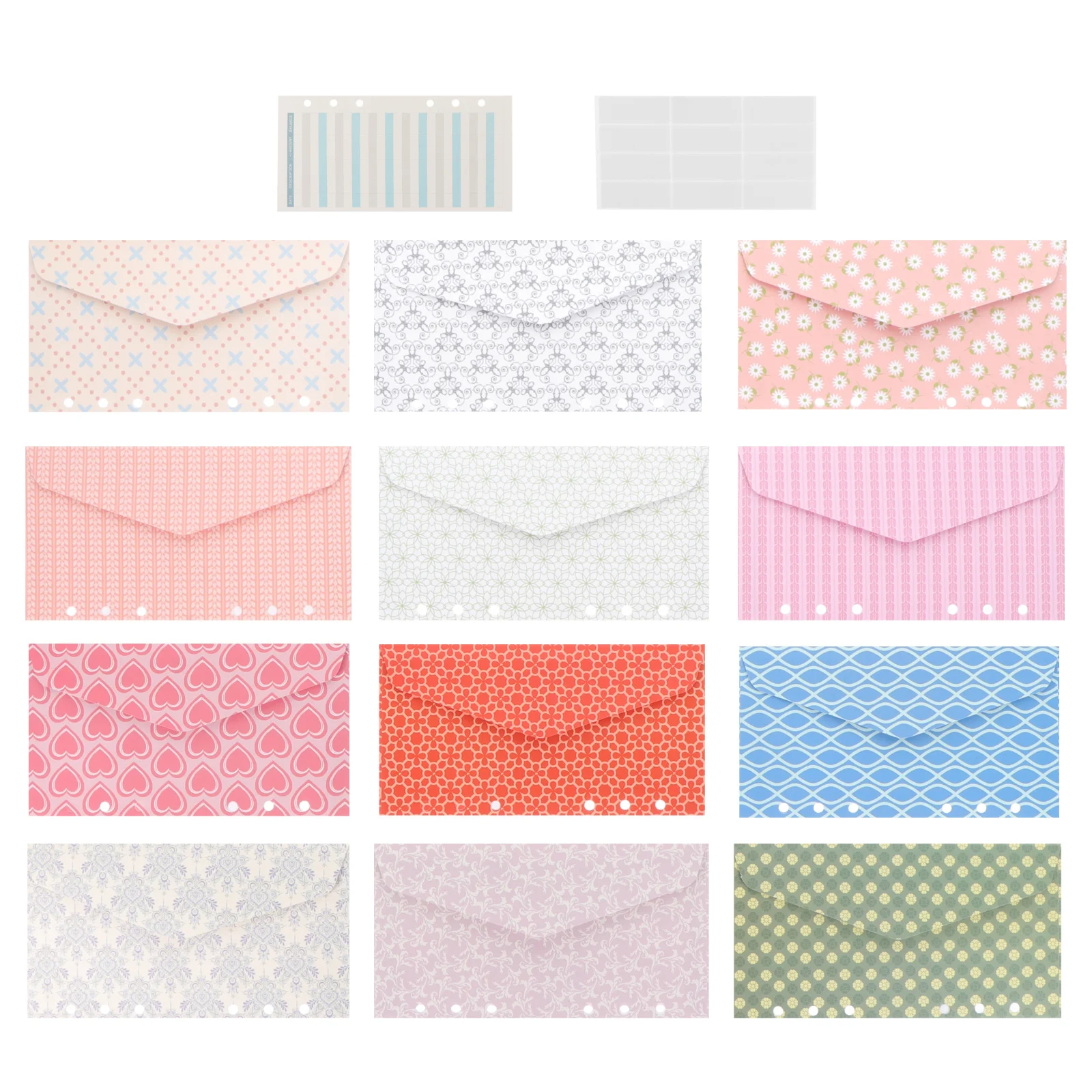 1Set Cash Envelopes Portable Loose-Leaf Expense Tracking Sheets Personal Finance Management Account Book