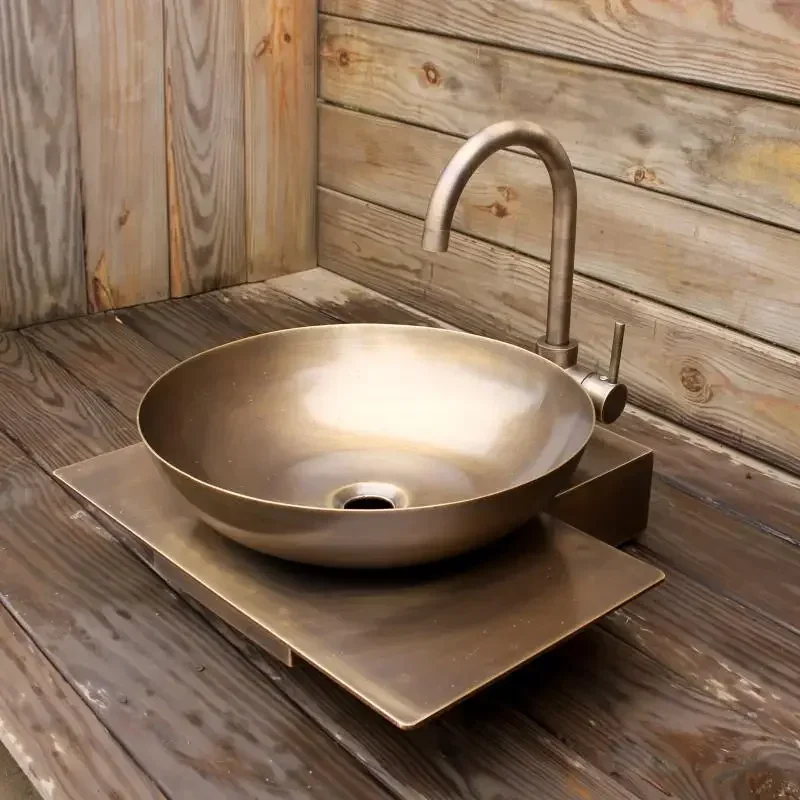 Copper wash , upper  retro handmade , bathroom wash , villa hotel, homestay, modern simple design