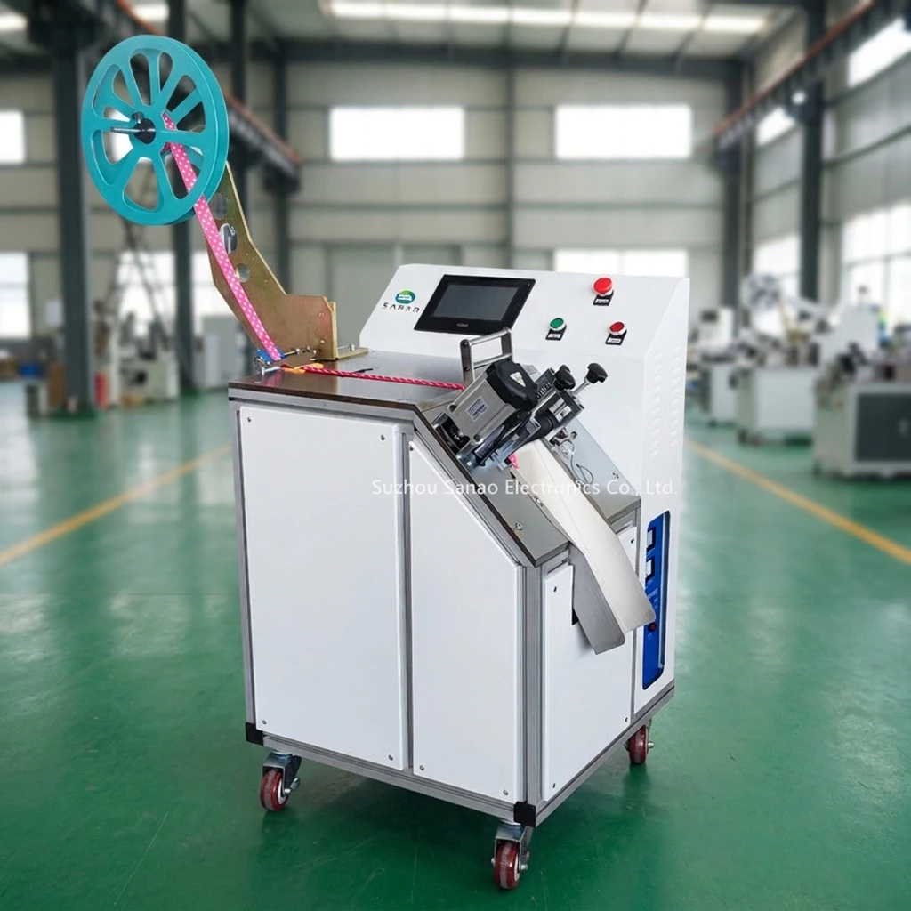 High Speed Ultrasonic Woven Belt Cutting Machine Servo Feeding Multi Shape Die Cutter for Straight Bevel Dovetail Round