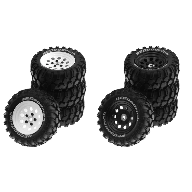

4Pcs 93Mm Metal 1.9Inch Beadlock Wheel Rim Rubber Tire Set For 1/10 RC Crawler Car Traxxas,10 Holes 12Mm Adapter,Black Durable