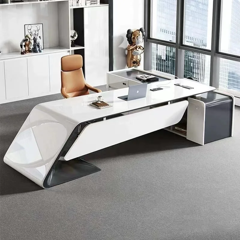 Luxury Ergonomic Office Desks Shelves Corner Floor Reception Computer Desks Storage Writing Escritorios De Oficina Furniture