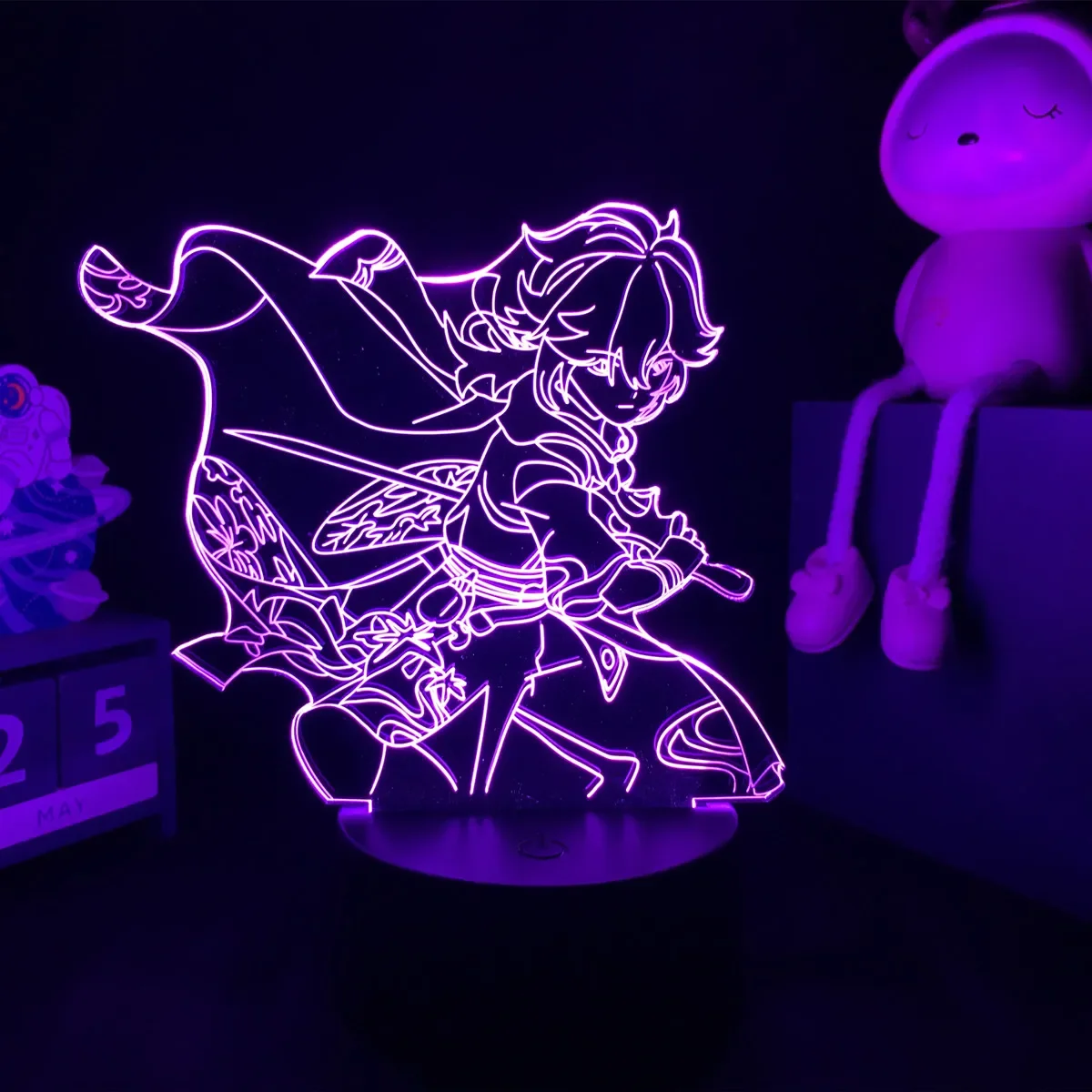 Newly Genshin  Night Light Yae Miko Game Figures Acrylic Stand Model 3D Table Lamp  Git Acrylic Bedside lamp My melody Jellyfish