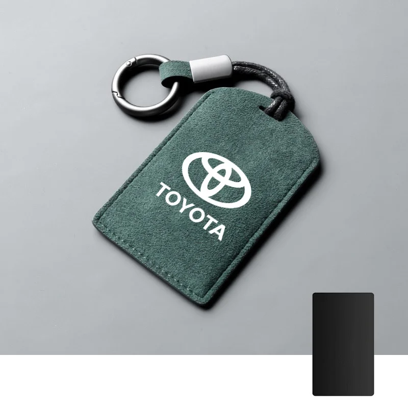 Suede Car NFC Card Key Case Cover Protector Keyring Shell Fob For Toyota Crown Corolla 12/13/14 Generation Crownkluger Vellfire