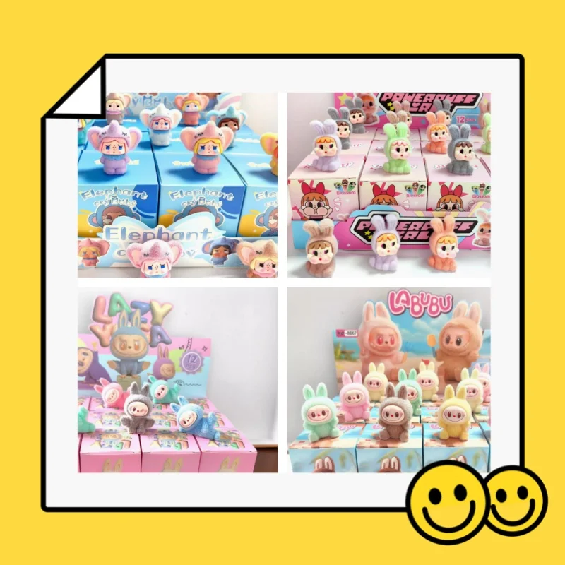 

Labubu Crybaby Blind Box 3d Toys Yoga Series Mini Flocking Exquisite Cute Doll Diy Pendant Accessories Desktop Ornament Kid Gift