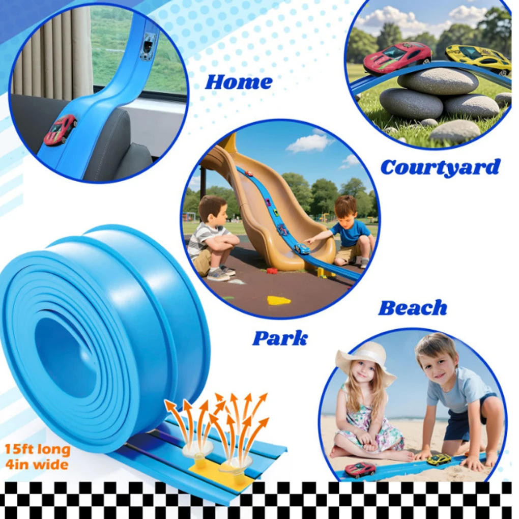 ألعاب أطفال سباق مزدوج المسار لتقوم بها بنفسك مسار سباق السيارات منحدر متوافق 1/64th سيارات محمولة نشمر مع مسار كأس الشفط #5