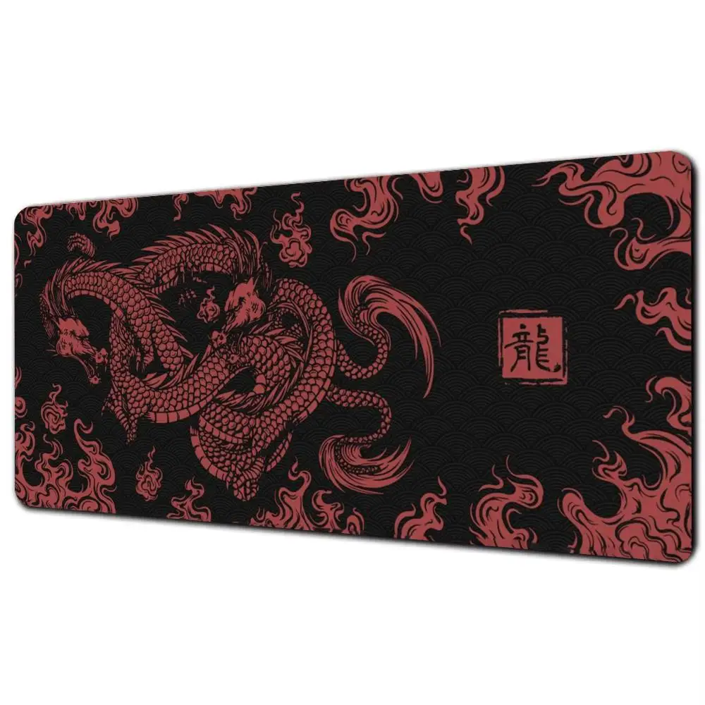 

Large Dragon Mousepad Red Black Deskmat Long Playmat Laptop Mouse Pad Gamer Anime Office Gaming Keyboard Rubber Carpet Deskpad