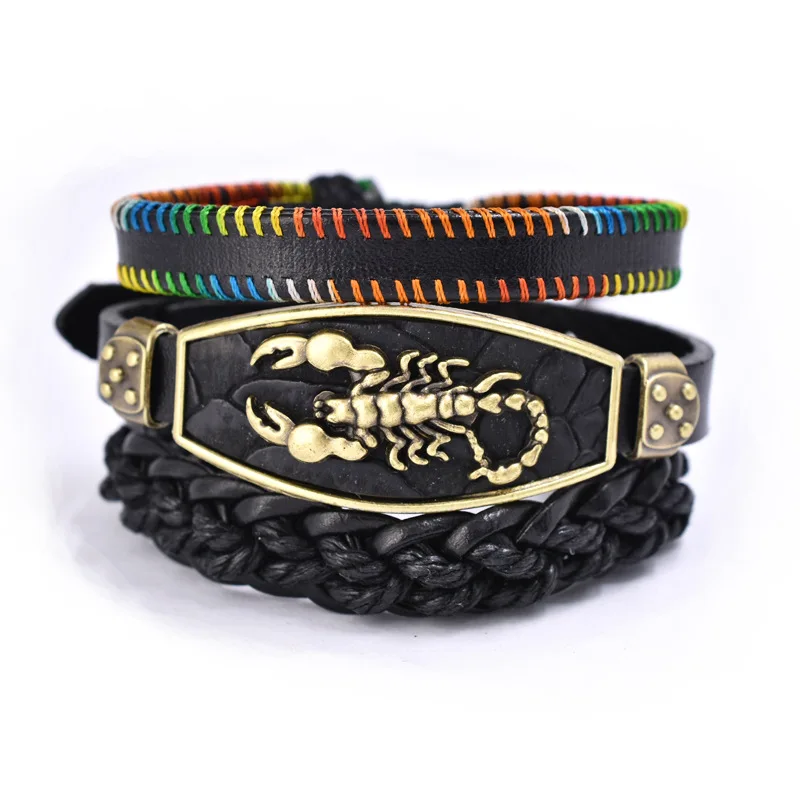 black leather bracelet Men's Mature and Stable and Elegant Giving Men The Best Gift for Men