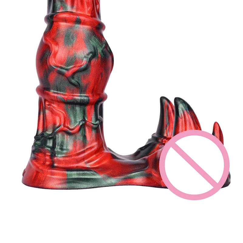 25.5*6.8cm Devil Horn Testis Horse Dildo Monster Penis Fake Dick Big Cock Women Masturbator Adult Sex Toy for Pussy Anal Sexshop image 6