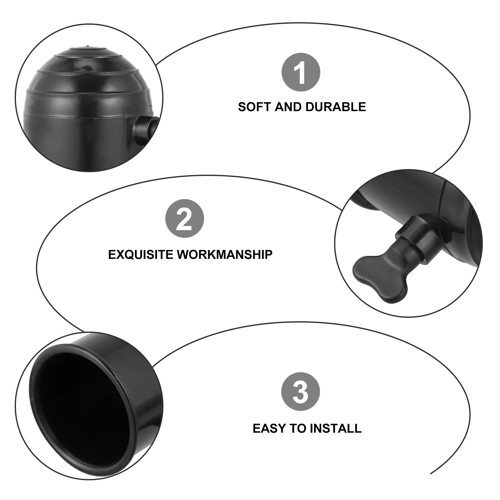 

2pcs Trailer Hitch Ball Heavy Duty Rv Coupler Protector For Caravan Camper Van Hitch Ball Caravan Hook Cover Truck Hook Cover