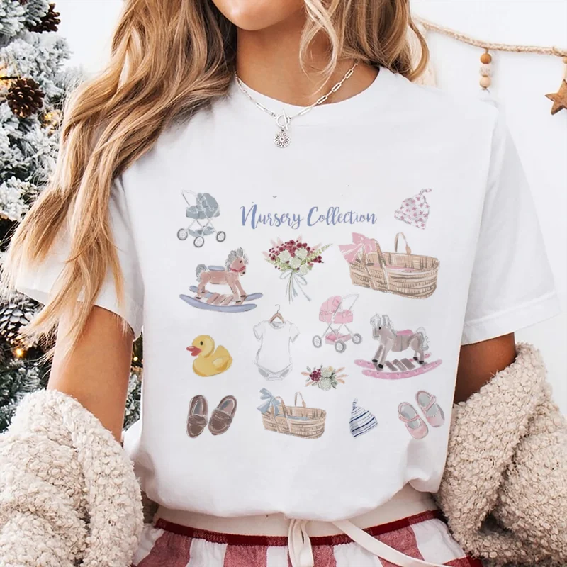 

Футболка с принтом в стиле Харадзюку, модная женская милая стильная белая футболка с героями мультфильмов, женская универсальная популярная футболка с круглым вырезом