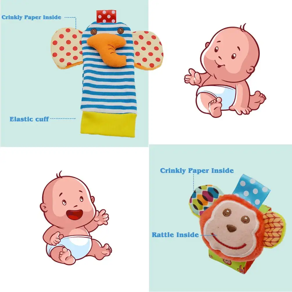 Baby Rattle Toys 0-12 Months,Wrist Rattles for Babies,Newborn Toy for Baby Boy Girl Gift