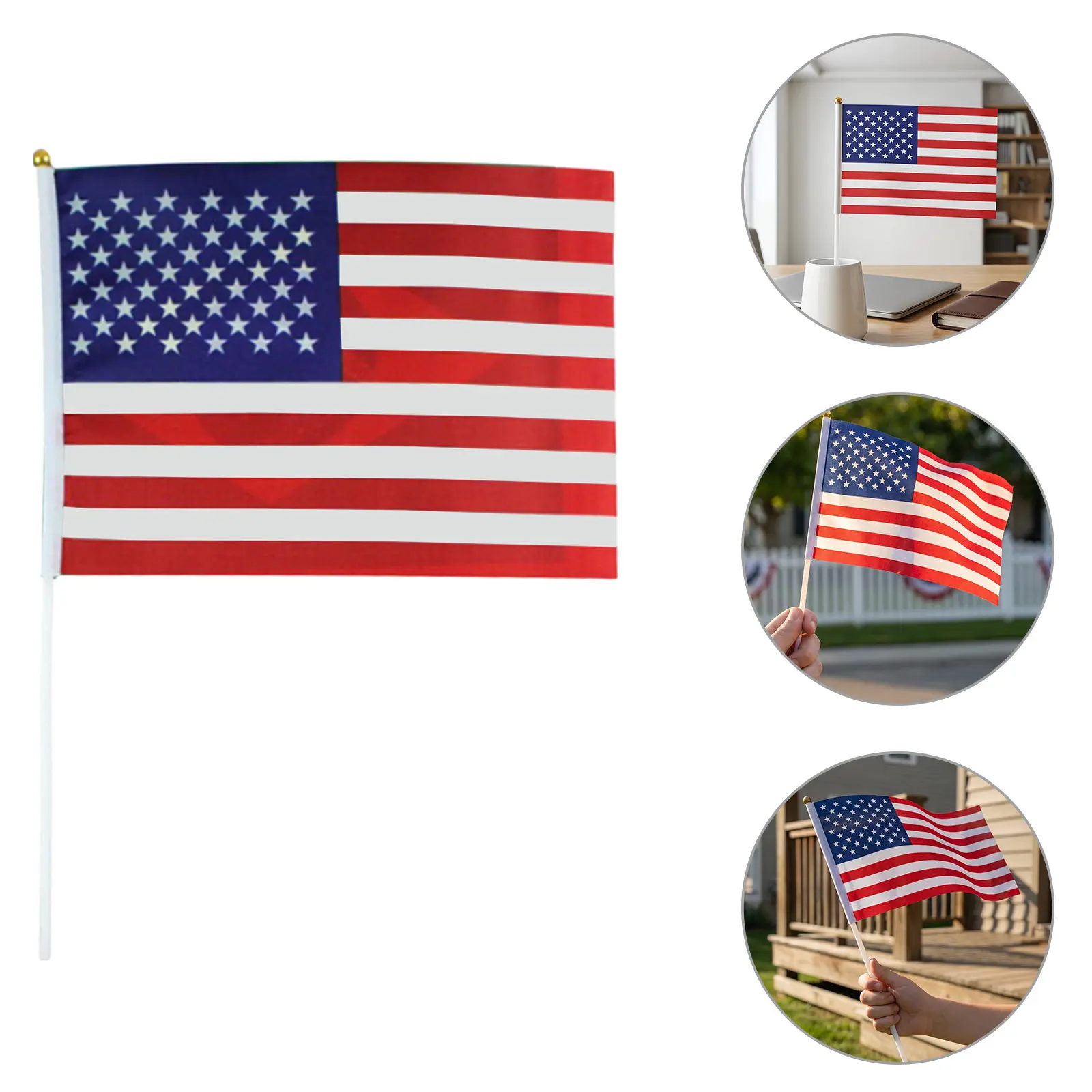 50Pcs Handheld Stick Flags Mini National Flags on Plastic Stick for Party Classroom Garden Festival Desk Decorations