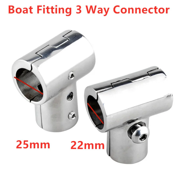 

Тройник для лодки 22/25 мм, разъем для тройника из нержавеющей стали, 90-градусный 3-ходовой фитинг для крепления поручня лодки