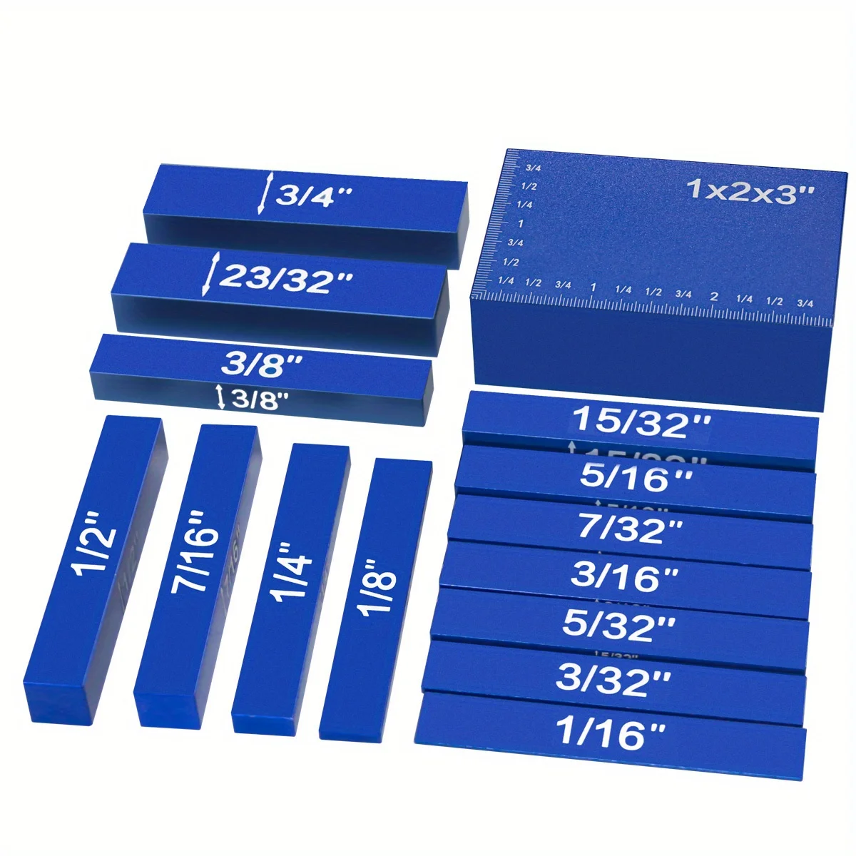 9/15pcs Gauge Block Set, Aluminum Metric/Inch Height Gauge Block, Setup Bars Portable Testing Gauge Block, Measuring Tool