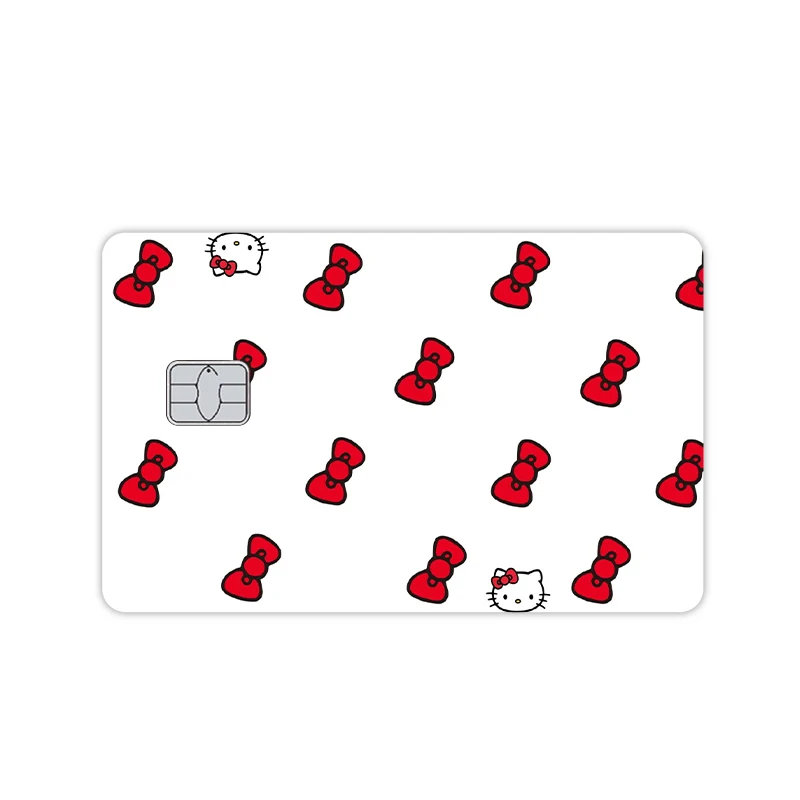 Anime Cute Hello Kitty Stickers Diy Film Tape Skin Kuromi Hangyodon for Credit Debit Card Bank Card Cover Sticker Front Side Toy