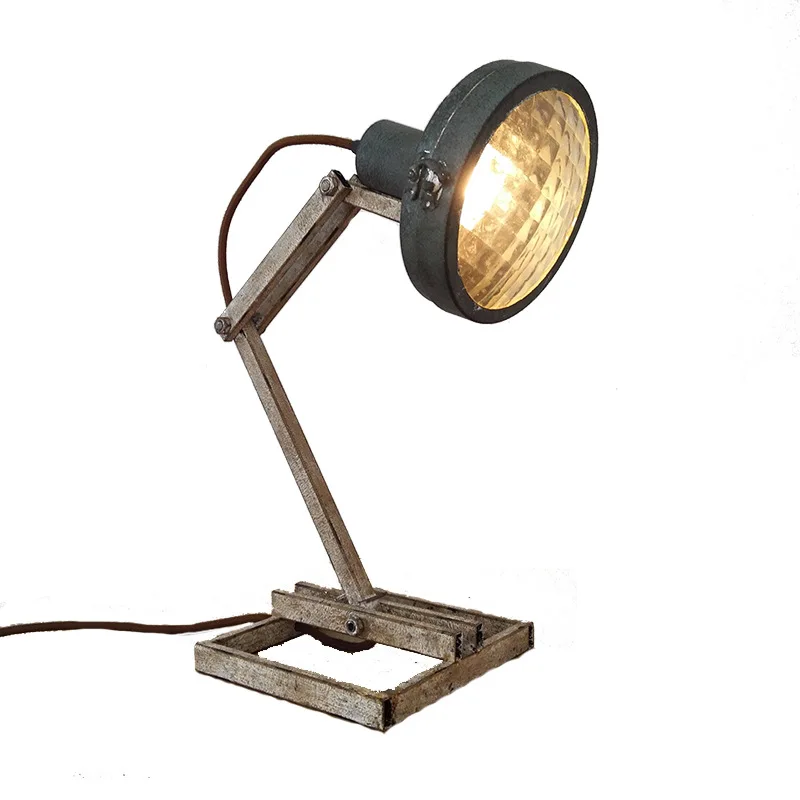 

American antique, old industrial style personalized small table lamp, study, living room, bedroom bedside antique
