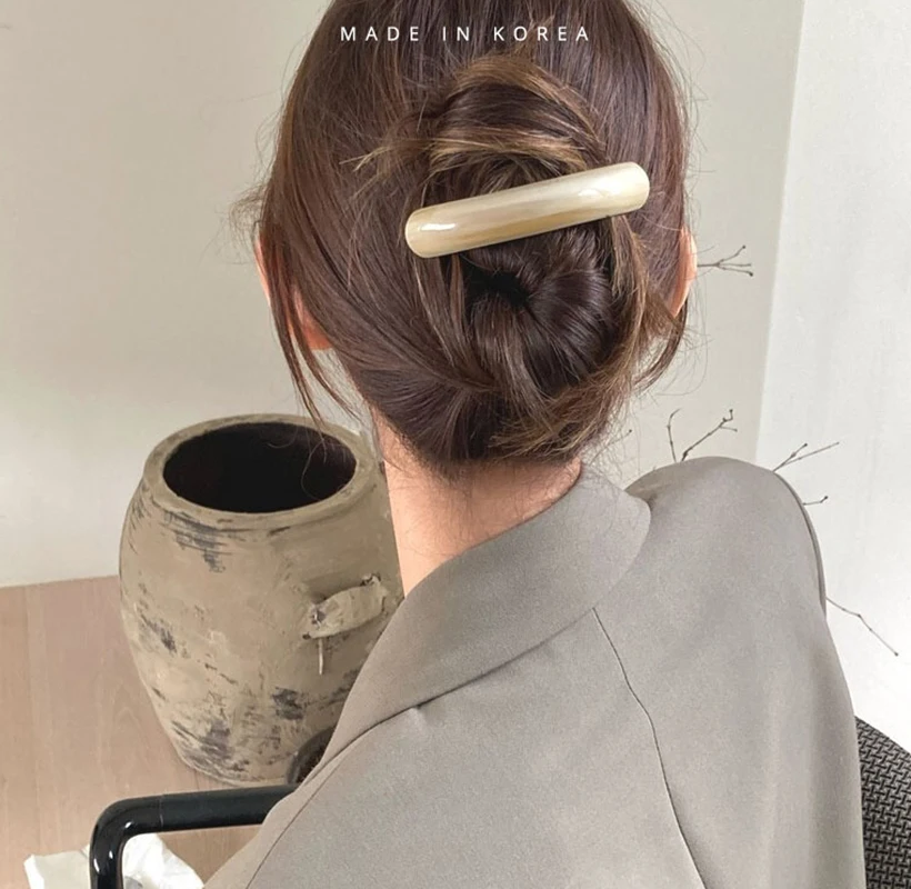 Wholesale Korean New Creative Acetic Acid Hairpin Hair Accessories Milk Coffee Color Arch -Shape Spring Clip For Women Girls