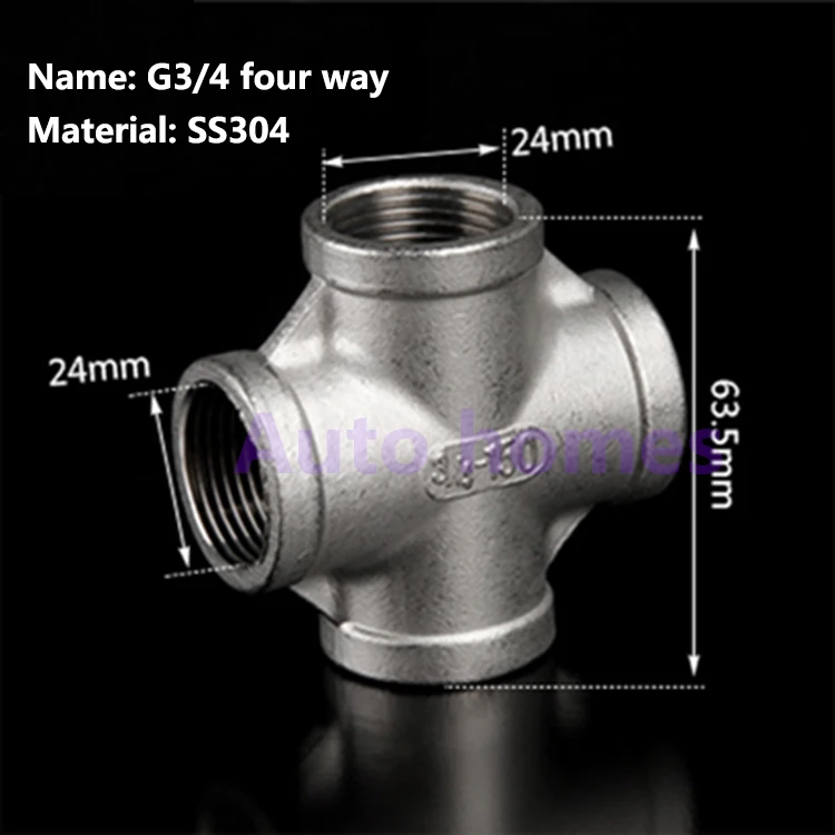 304 stainless steel male/female wire pipe thread  three-way four-way joint 1