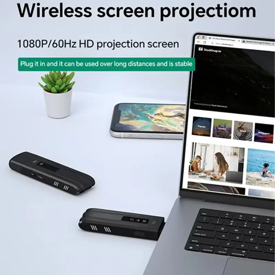 50M Wireless Transmission Video Transmitter and Receiver HDMI-Compatible Extender Display Adapter Cable Screen Mirror for Camera