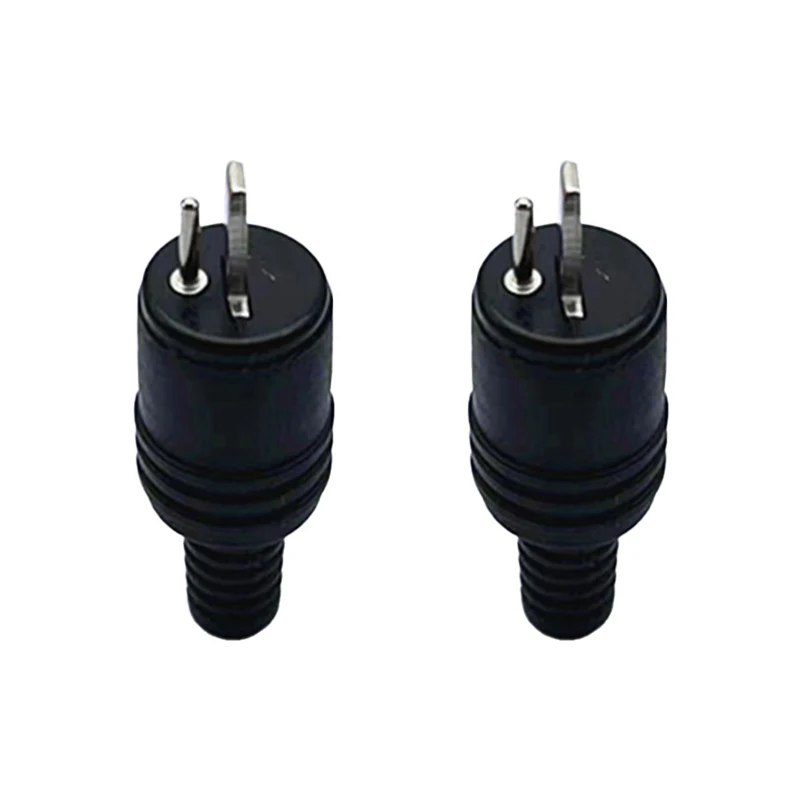 2PCS 2 Pin DIN Plug Screw Terminal Connector Male Audio Speaker Power Signal Adapter Mini Black Audio Accessories