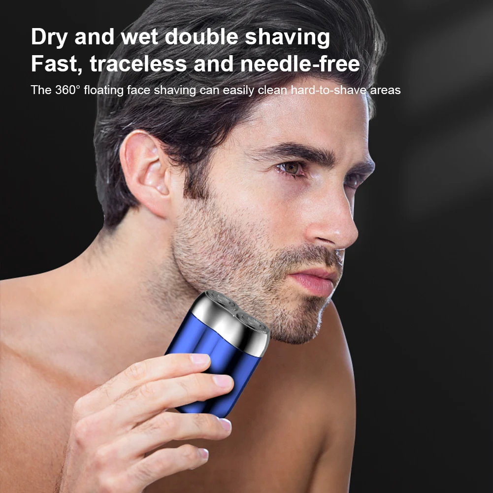 

Мини-электробритва с двумя головками, перезаряжаемая электробритва, моющаяся карманная бритва для мужчин, домашние путешествия