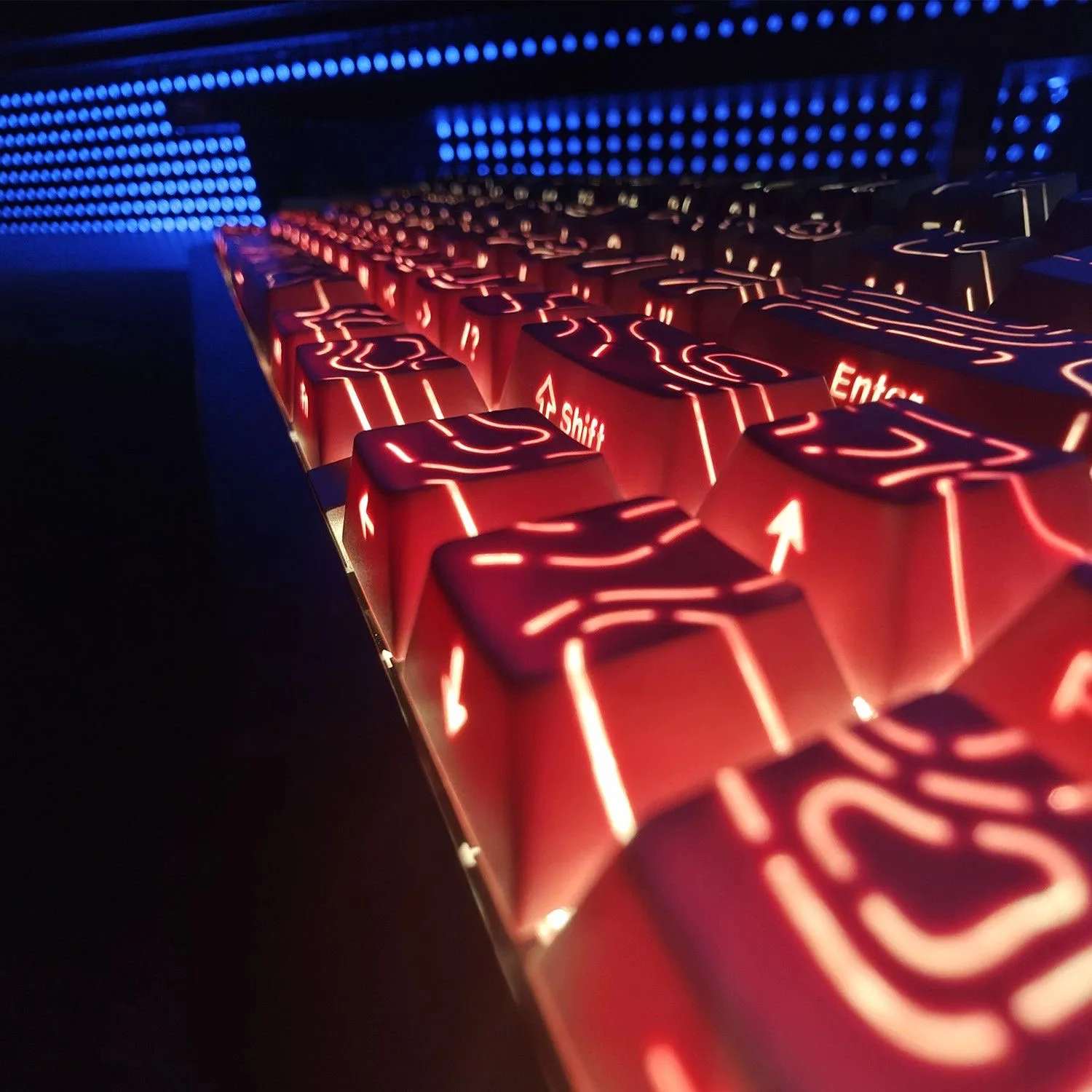 New Topographic Keycaps 4.0 Version Shine Through 98 Key PBT Cherry Profile Side Print Backlit for MX Gamer Mechanical Keyboard