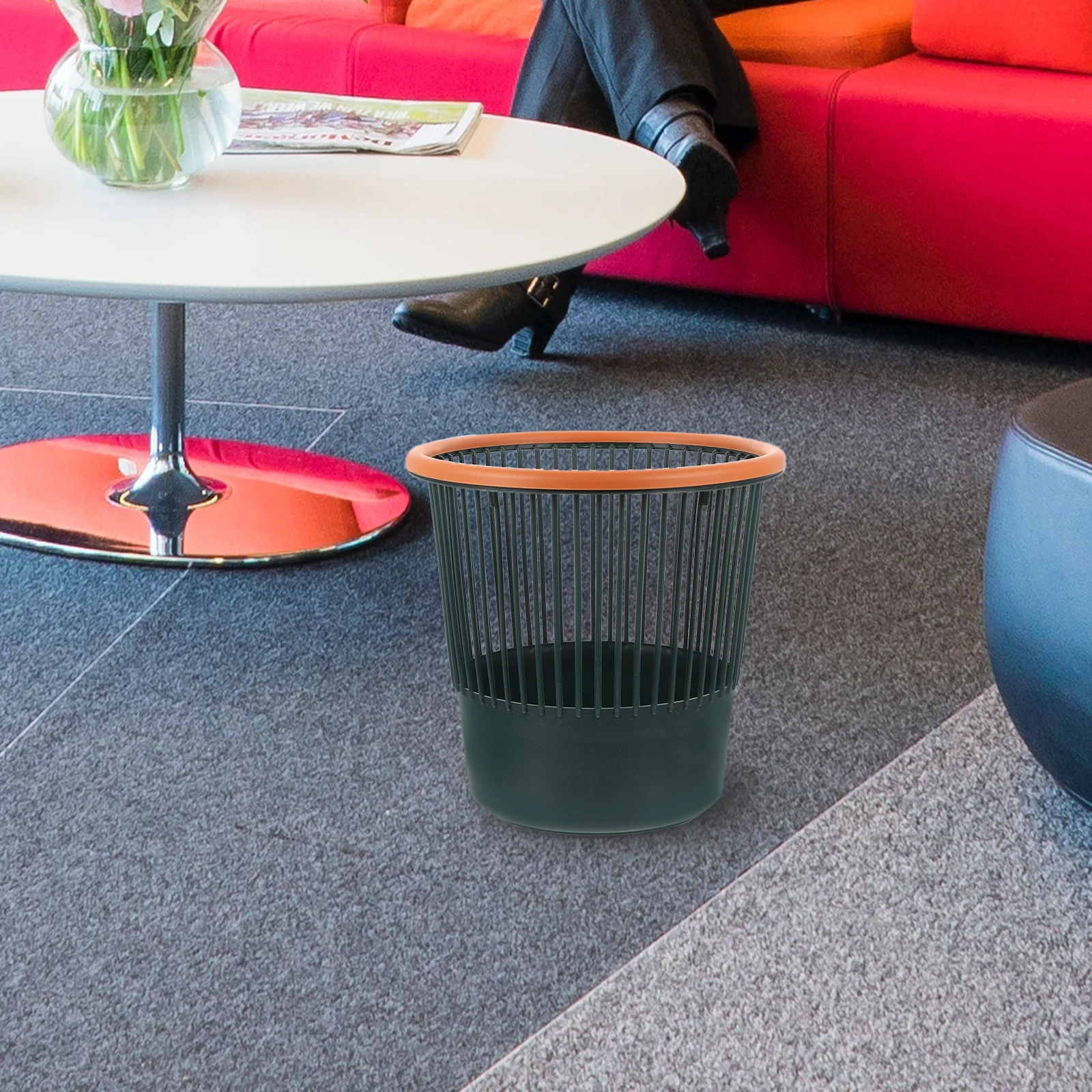 

1Pc Trash Can Household Pressure Ring Garbage Bin Kitchen Bathroom Living Room PP Material 26 5x26 5cm Large Open Design